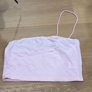 Pink Spaghetti Strap Crop Top